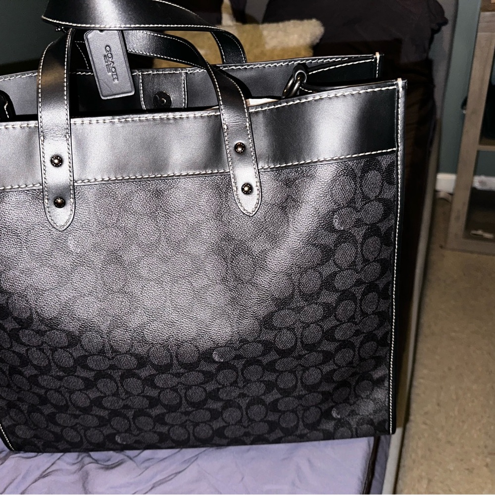 Coach Black and Green Dinosaur Signature Tote - Picture 4 of 9